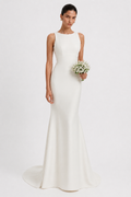 Semi Halter Mermaid Wedding Gown
