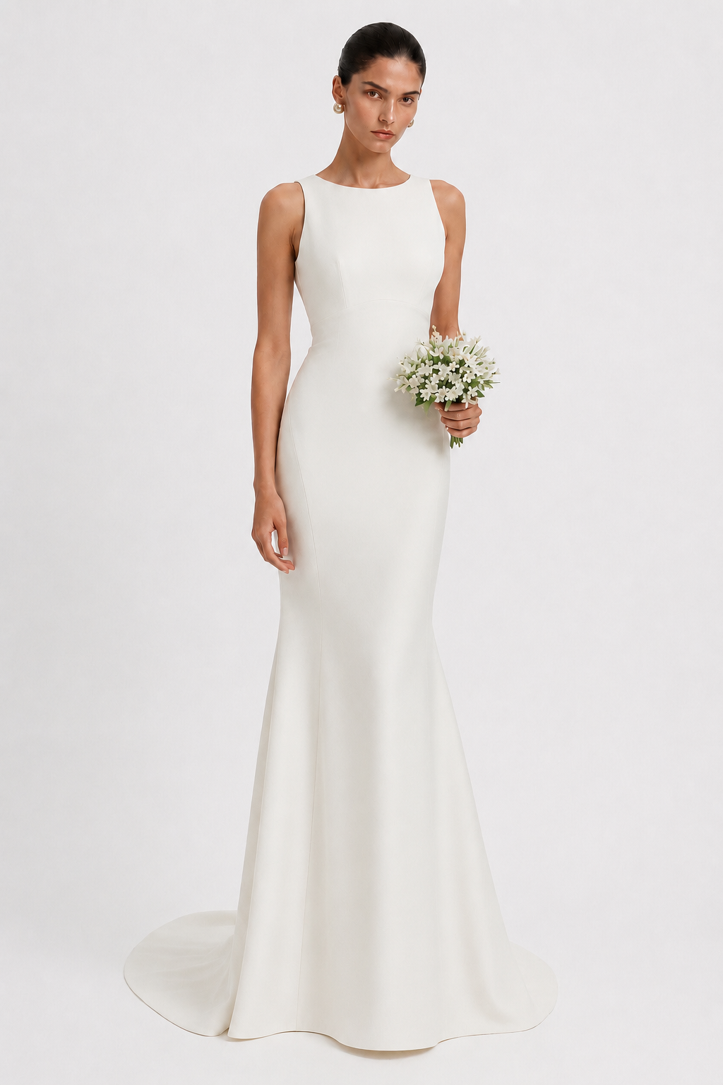 Semi Halter Mermaid Wedding Gown