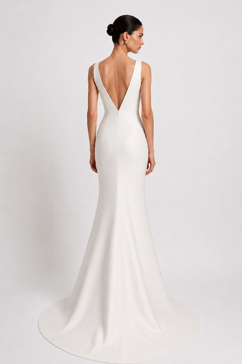 Semi Halter Mermaid Wedding Gown
