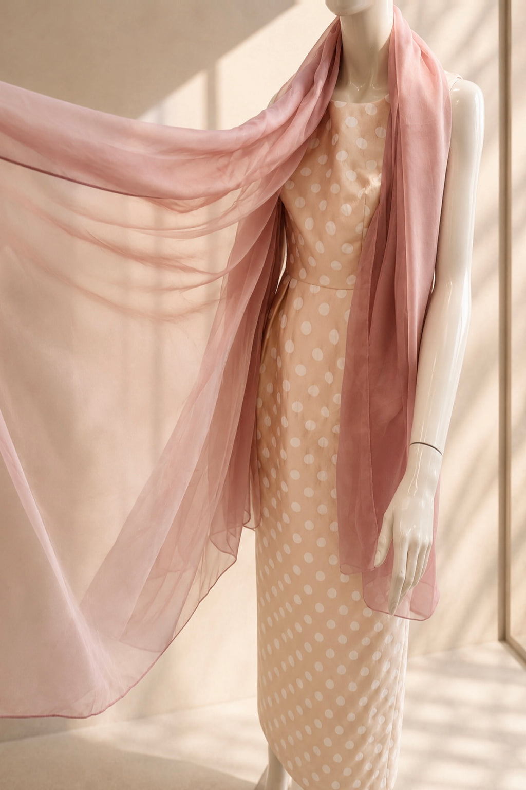 Silk Dot H-Line Dress
