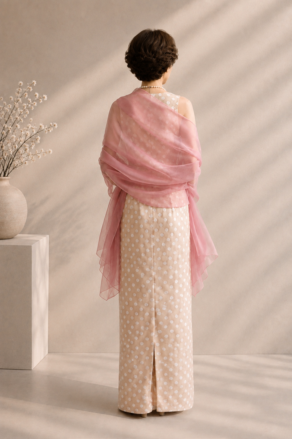 Silk Dot H-Line Dress