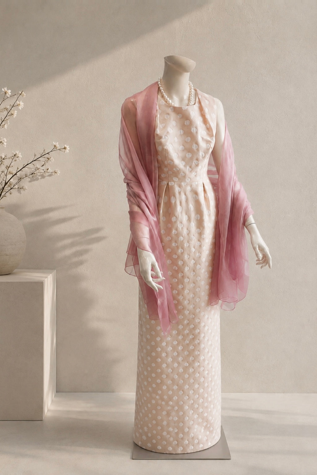 Silk Dot H-Line Dress