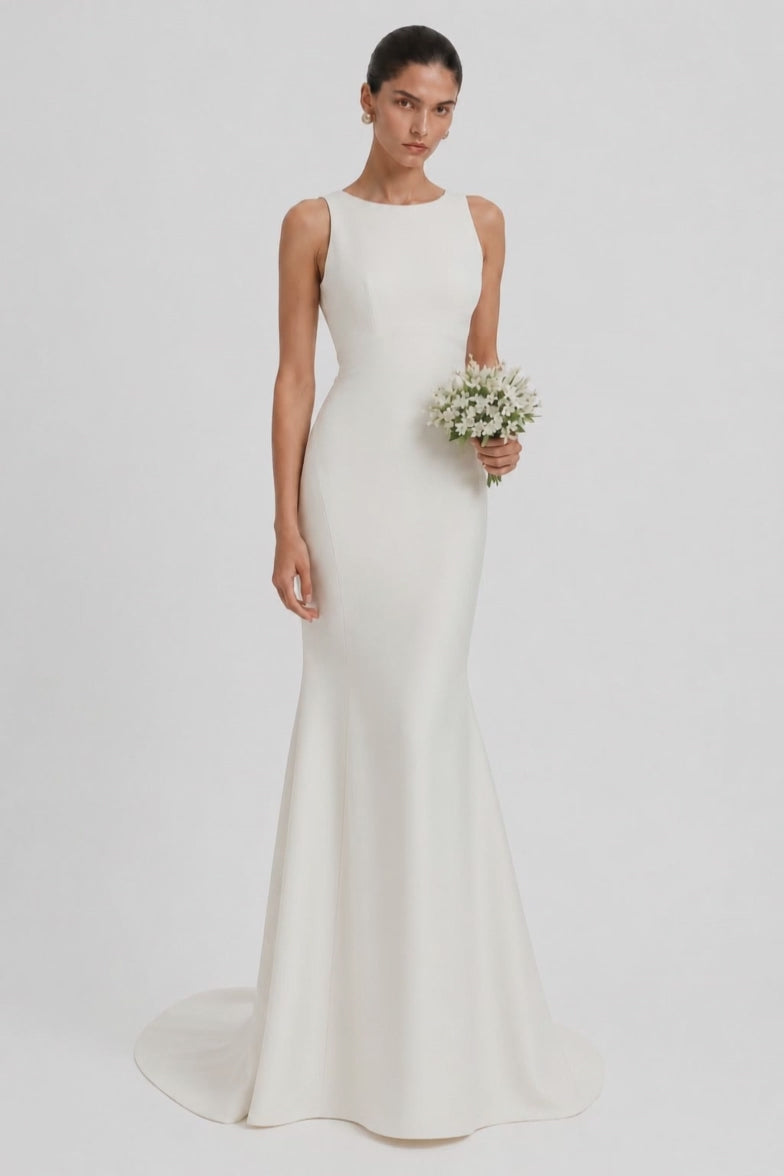 Semi Halter Mermaid Wedding Gown